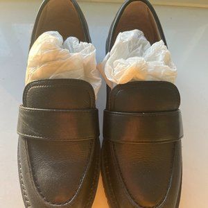 NWT & OTHER STORIES Platform Chunky Black Leather Loafers 38